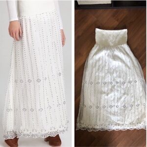 Free People Beaded Midnight Sequin White maxi skirt XS